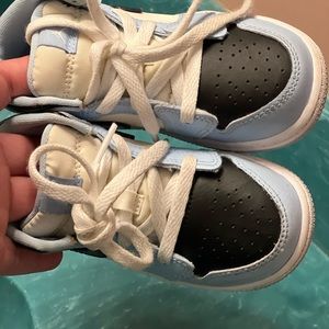 Jordan 1 Mid SE "White/Ice Blue/Black" Toddler Boys' Shoe